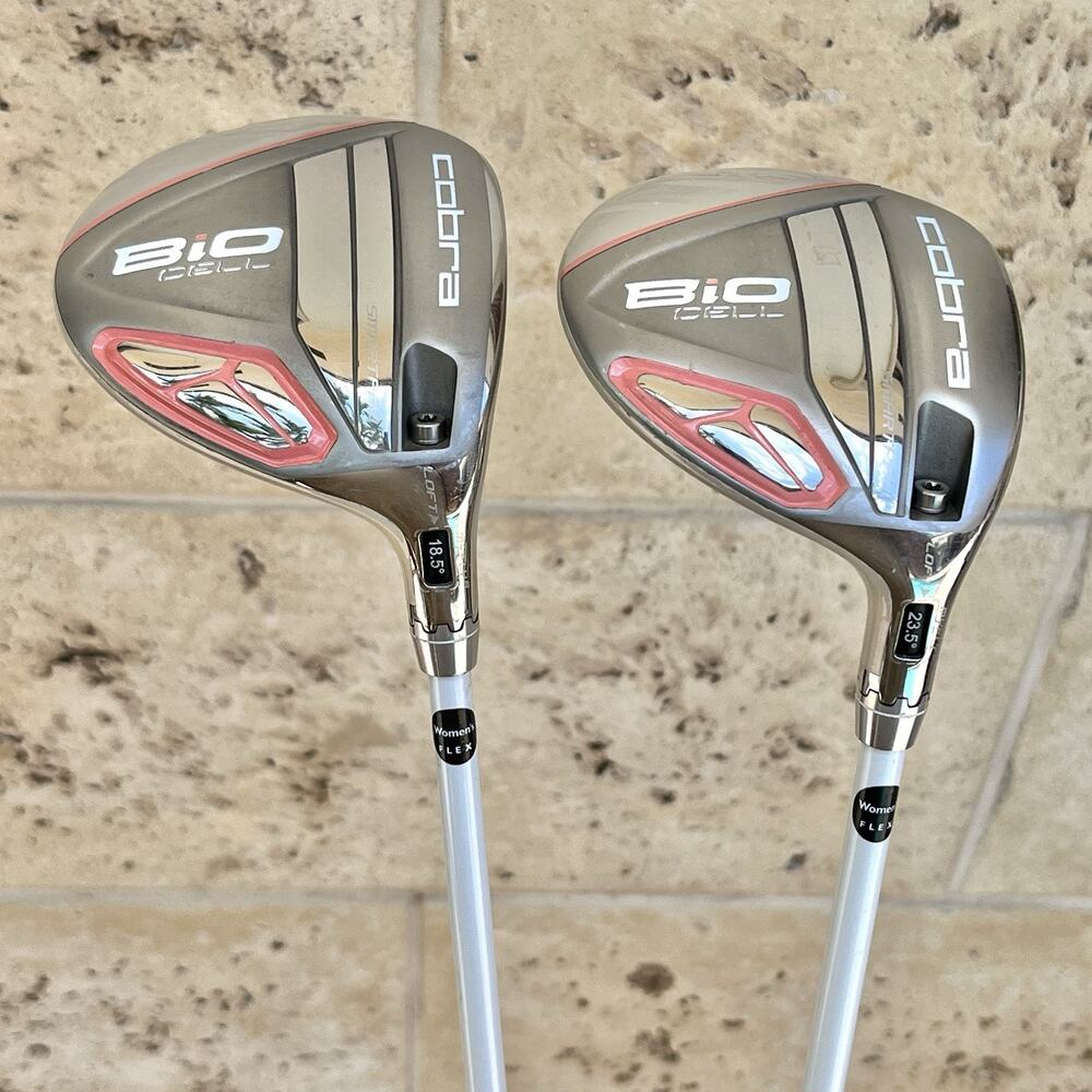Women's Cobra Bio Cell Pink 3-5w & 7-9w Sets of 2 Woods RH Graphite w/ New Grips